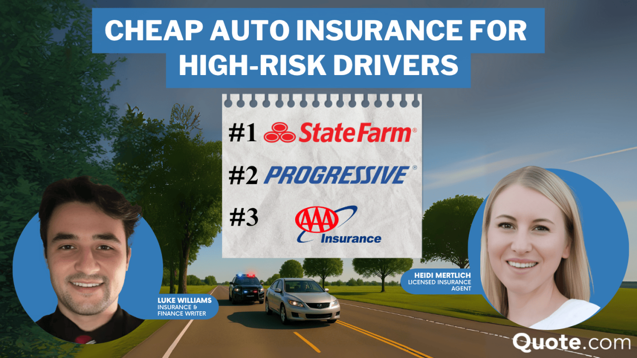 Cheap Auto Insurance for High-Risk Drivers in 2025 (10 Most Affordable ...